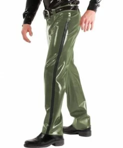 Laidtex Latex Clothing Loose Fitting Men's Rubber Pants