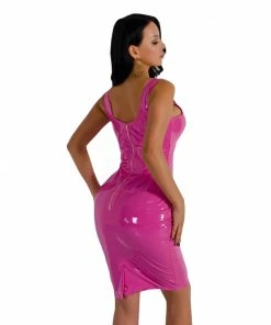 Laidtex Latex Clothing Classy And Fun Pink Vinyl Dress