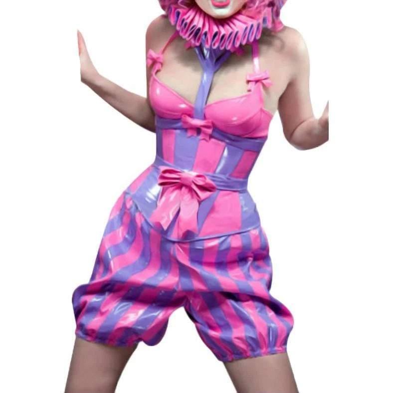 Laidtex Latex Harley Quinn Costume Latex Clothing 4 Laidtex Latex Harley Quinn Costume Latex Clothing