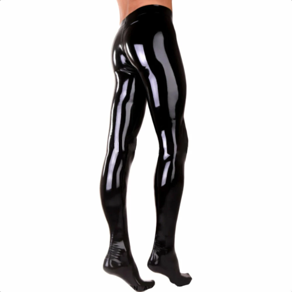 Laidtex Latex Clothing Men's Latex Leggings With Zippered Crotch 4 Laidtex Latex Clothing Men's Latex Leggings With Zippered Crotch