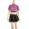 Laidtex Purple Top And Black Skirt Latex Outfit