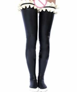 Latexfun Latex Clothing Ruffled PVC Stockings