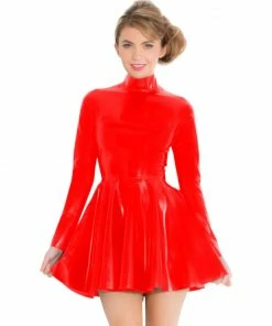 Laidtex Flirty Short PVC Skater Dress Latex Clothing