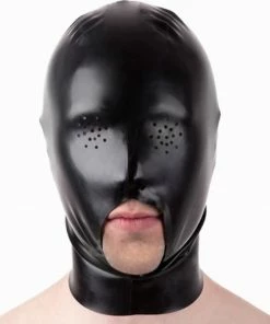 Laidtex Open Mouth Latex Bondage Hood