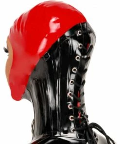 Laidtex Lace Up Latex Neck Corset