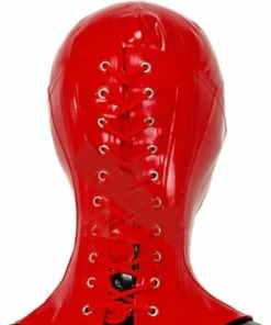 Laidtex Latex Clothing Red Neck Corset Latex Collar