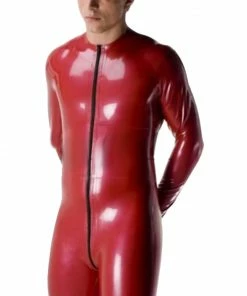 Latexfun Fiery Zippered Latex Catsuit Latex Clothing