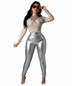 Laidtex Hip Hugging Tight Shiny Pants