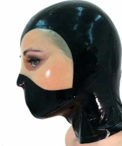Laidtex Rubber Bondage Hood With Zipper