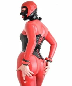 Laidtex Latex Clothing Red Rubber Female Suit