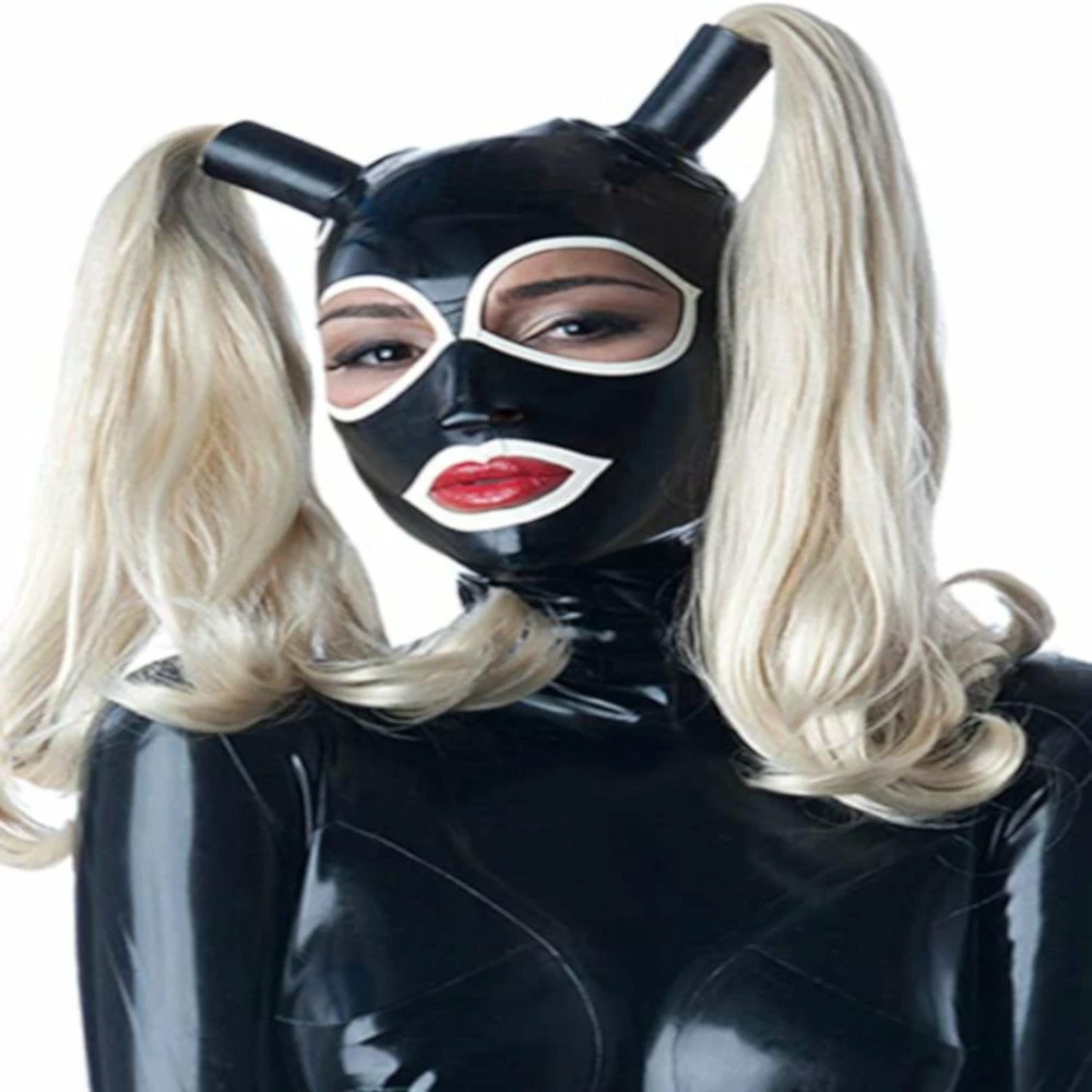 Laidtex Latex Dominatrix Mask With Pigtails 4 Laidtex Latex Dominatrix Mask With Pigtails