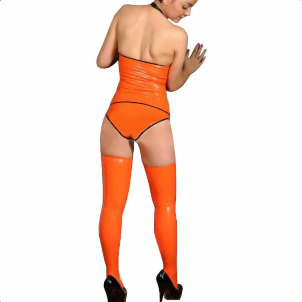 Laidtex Rubber Lingerie One Piece With Stockings 4 Laidtex Rubber Lingerie One Piece With Stockings