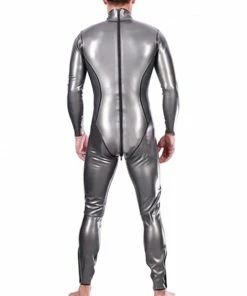 Latexfun Swank Silver Rubber Catsuit Latex Clothing