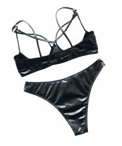 Laidtex Bodacious Black Vinyl Bikini