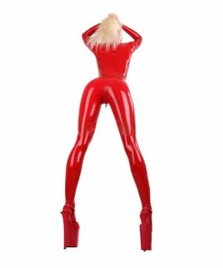Latexfun Latex Clothing Red Reverence Rubber Bodysuit