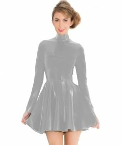 Laidtex Flirty Short PVC Skater Dress Latex Clothing