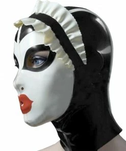 Latexfun Latex Clothing Rousing Ruffled Latex Face Mask