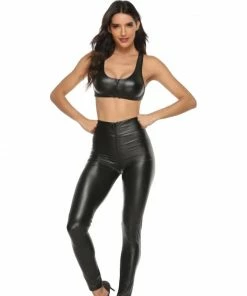 Laidtex Stretchy Black PVC Leggings