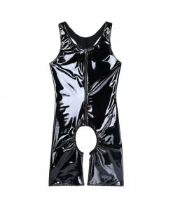 Laidtex Patent Open Crotch Catsuit