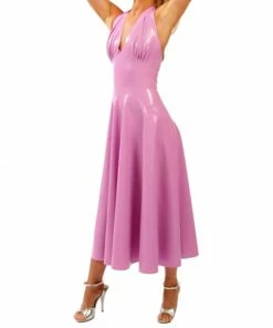 Latexfun Latex Clothing Polished Pink Latex Dress