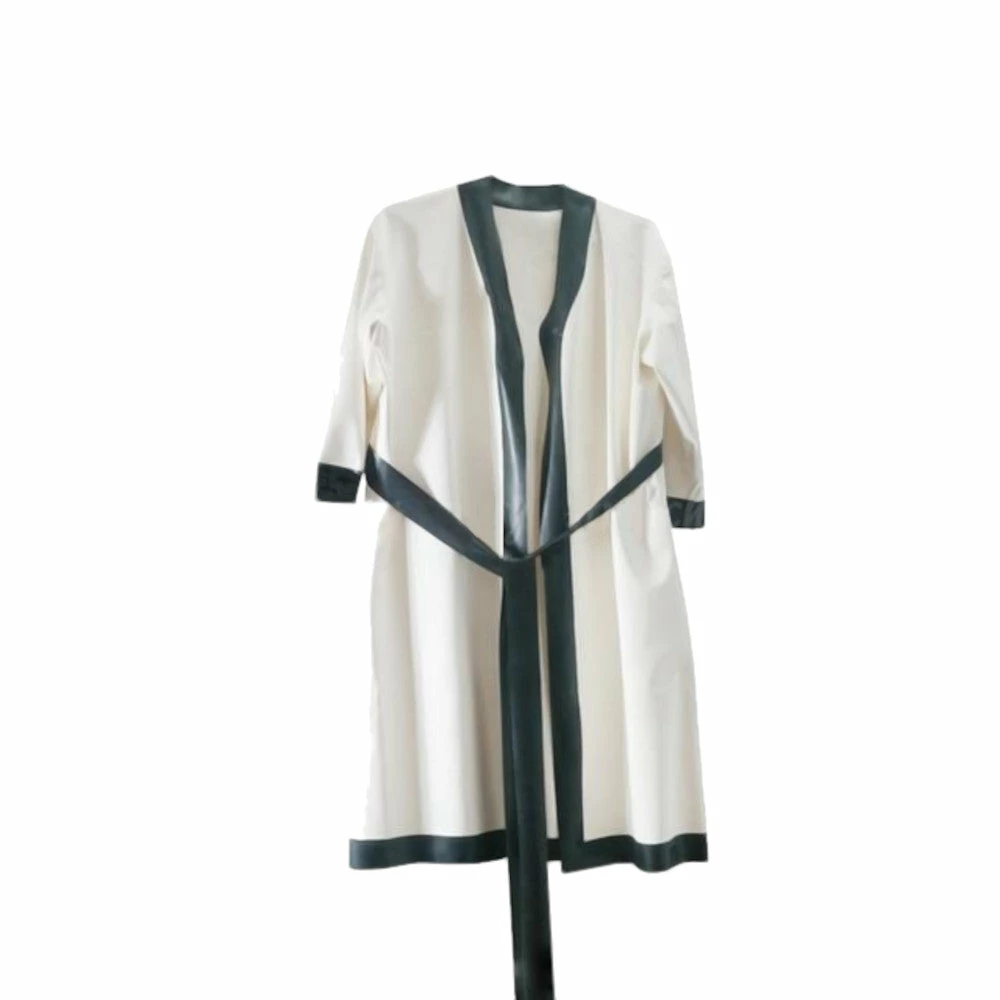 Laidtex Belted Short Latex Robe 4 Laidtex Belted Short Latex Robe