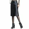 Laidtex Button Down PVC Leather Skirt