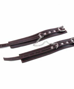 Laidtex Red Trimmed Black Bondage Cuffs