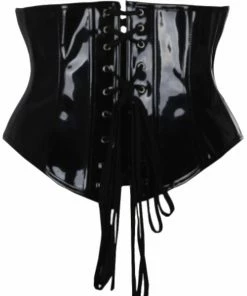 Laidtex Black Zipped PVC Underbust Corset Latex Clothing