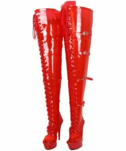 Laidtex Sassy See-Through Red PVC Boots Latex Clothing 9 Laidtex Sassy See-Through Red PVC Boots Latex Clothing