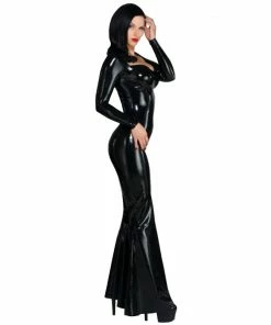Laidtex Latex Clothing Morticia Plus Size Dominatrix Costume