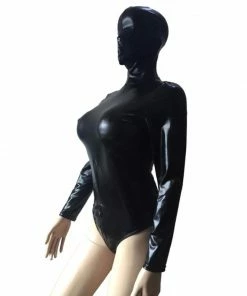 Laidtex Black PU Leather Gimp Suit