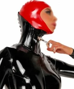 Laidtex Lace Up Latex Neck Corset