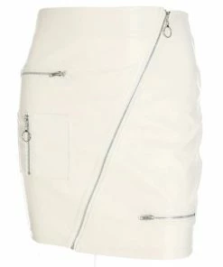 Laidtex White Vinyl Zipped Skirt
