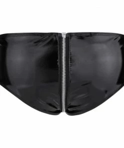 Laidtex Unzip Me Black PVC Panties Latex Clothing