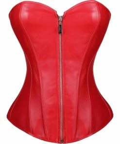 Laidtex Latex Clothing Red Valentine Vinyl Corset