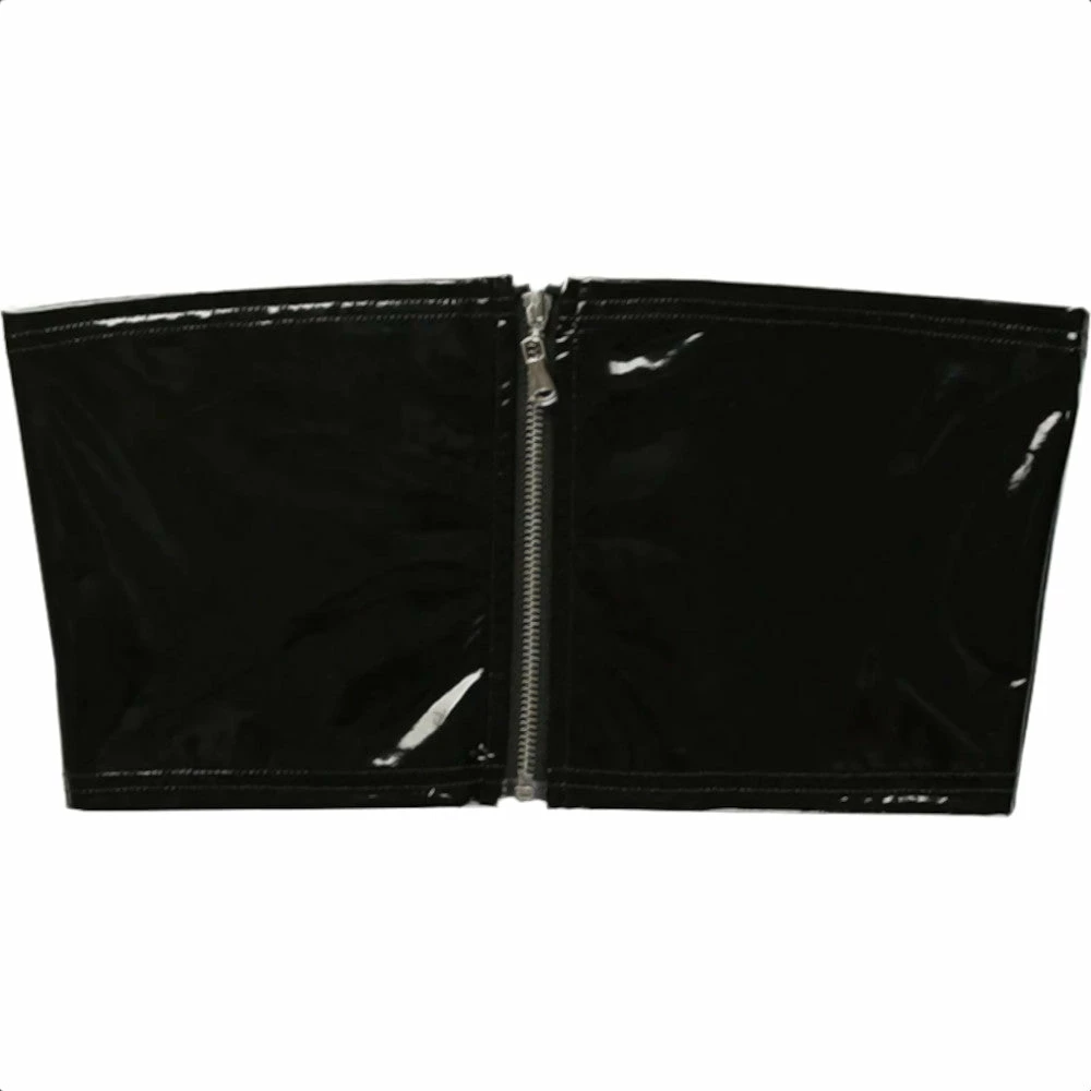 Laidtex Black Strapless Zippered Vinyl Bra Latex Clothing 7 Laidtex Black Strapless Zippered Vinyl Bra Latex Clothing