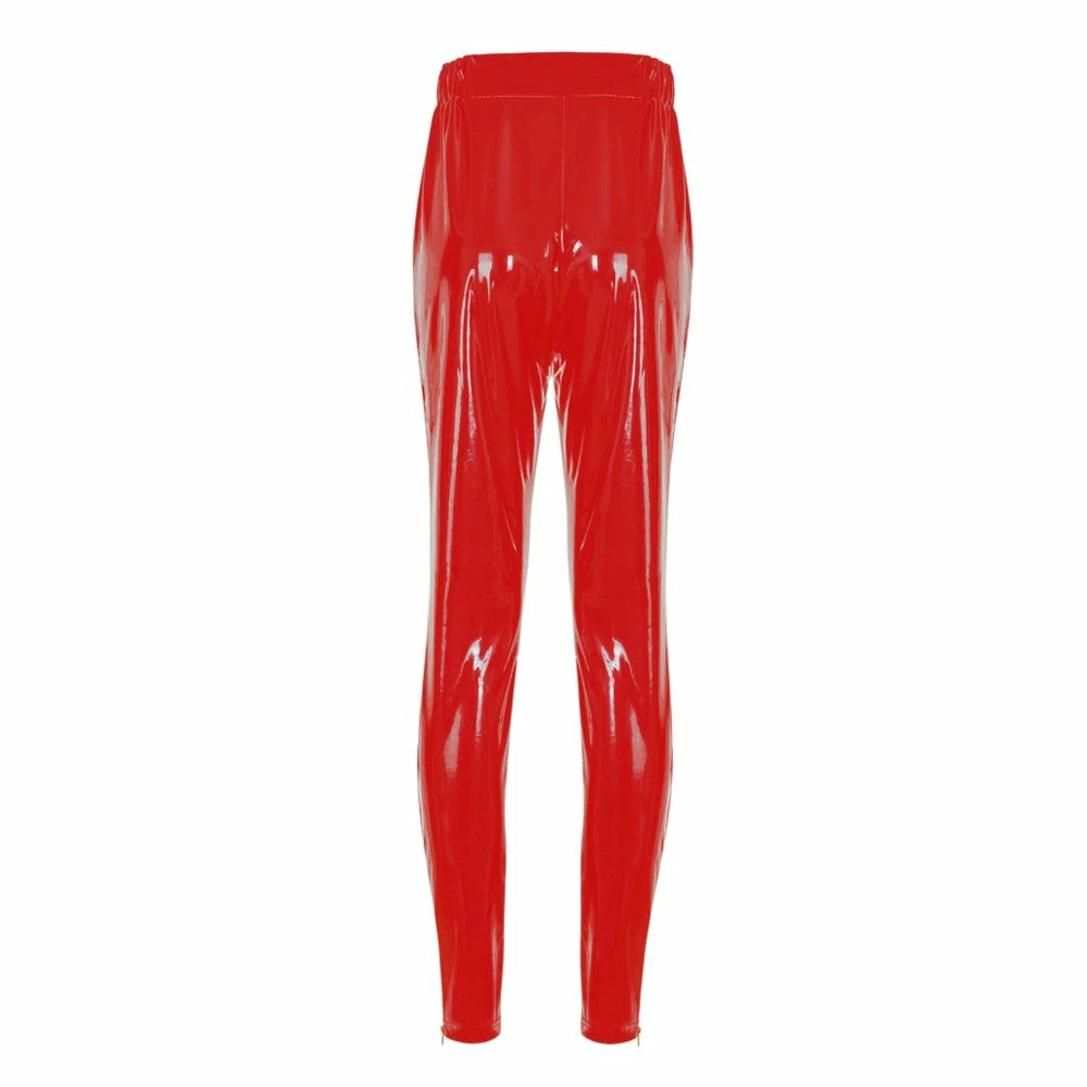 Laidtex Latex Clothing Red Vinyl Tight Fitting Pants 6 Laidtex Latex Clothing Red Vinyl Tight Fitting Pants