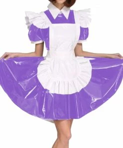 Laidtex White Aproned PVC Maid Dress 19 Laidtex White Aproned PVC Maid Dress
