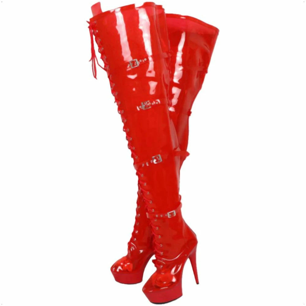 Laidtex Sassy See-Through Red PVC Boots Latex Clothing 4 Laidtex Sassy See-Through Red PVC Boots Latex Clothing