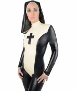 Latexfun Latex Clothing Naughty Nun Full Body Costume