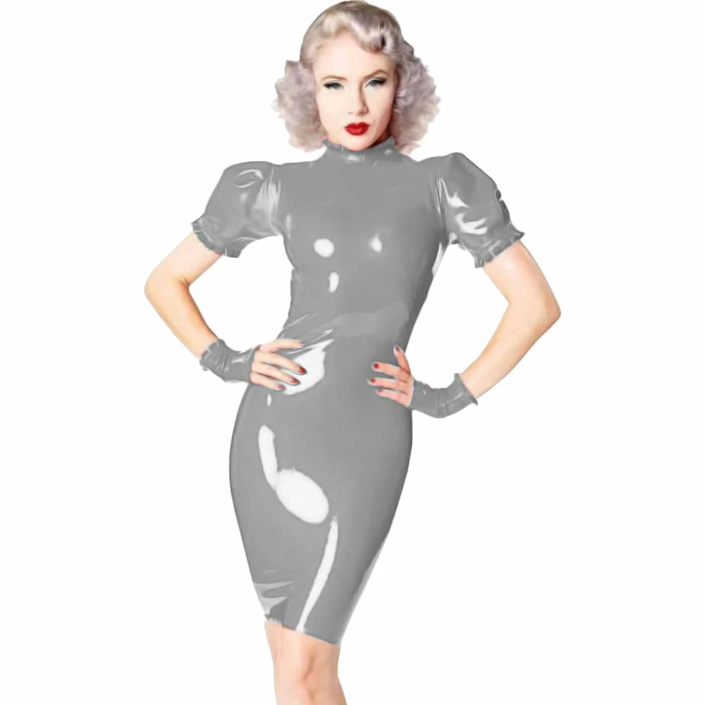 Laidtex Plus Size PVC Dress With Gloves 10 Laidtex Plus Size PVC Dress With Gloves