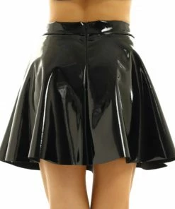 Laidtex Black Vinyl Mini Skirt