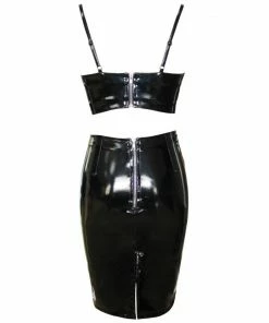 Laidtex Vinyl Skirt And Tube Top Outfit