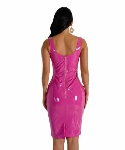Laidtex Latex Clothing Classy And Fun Pink Vinyl Dress