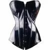 Laidtex Black Zipped PVC Underbust Corset Latex Clothing