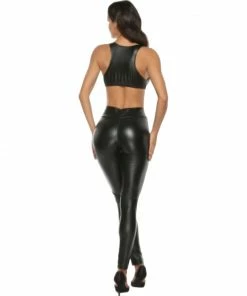 Laidtex Stretchy Black PVC Leggings