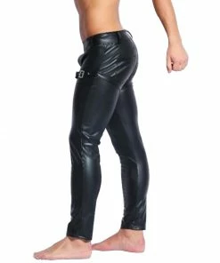 Laidtex Open Crotch Black Vinyl Trousers