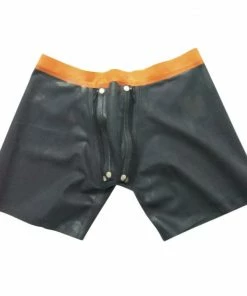 Latexfun Latex Clothing Shiny Codpiece Latex Shorts