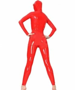 Latexfun Latex Clothing Vibrant Red Latex Jumpsuit