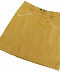 Laidtex Yellow Vinyl Skirt With Pockets
